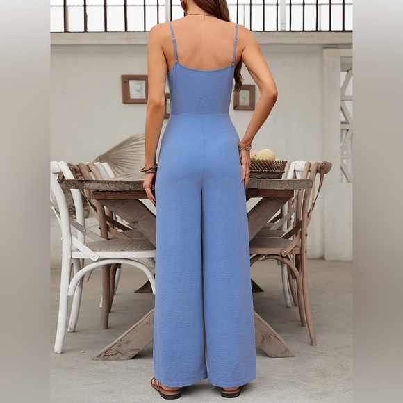 Spaghetti Strap Wide Leg Jumpsuit - Picture 2 of 6